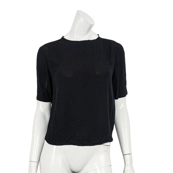 A.L.C. Women's Black Stills Top with white panel back keyhole Small - Picture 1 of 10